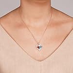 18K Rose Gold Heart Necklace, Valentine's Day Gifts, Jewelry for Women with 2 Birthstones, Customized Gifts for Mom Wife, I Love You Always and Forever, Gold, Cubic Zirconia - Image 2