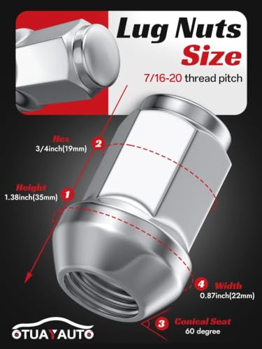 Image of OTUAYAUTO 7 /16-20 Lug Nuts, Replacement for 1964-1983 Chevy Malibu