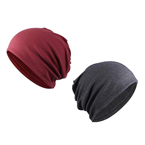 #N/A 2 Peças De Algodão Feminino Masculino Gorro Desleixado Boné De Crânio Boné Casual Verão Boné -