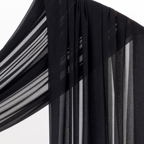 Image of Socomi Black Sheer Gothic Wedding Draping Fabric 29 inch x 20Ft 4 Panel Outdoor Curtain Arch Drapes Extra Long for Bridal Baby Shower Ceremony Birthday Party Decor