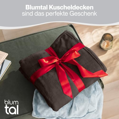 Blumtal Kuscheldecke flauschig - Oeko-TEX zertifizierte Fleecedecke 150x200 cm - Wohndecke 150x200 cm - Decke Couch Wohn- & Kuscheldecke - Wohndecke Kuscheldecke Dunkelbraun