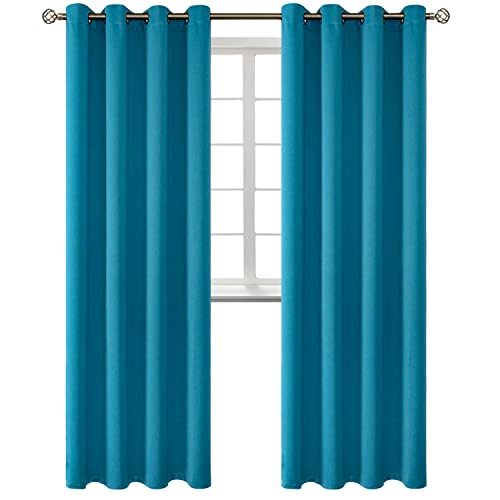 BGment Peacock Blue Grommet Blackout Curtains (2-panel, 52x95)