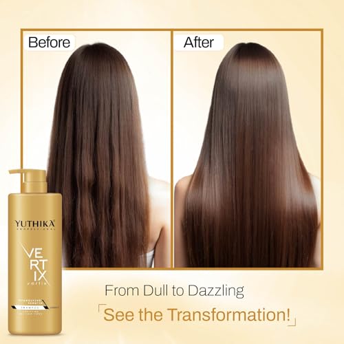 Image of Yuthika Professional Vertix Hydrolyzed Keratin Purifying Shampoo for All Hair Types 1000ml I Deep Cleansing, Removes Dirt, Impurities & Strengthens