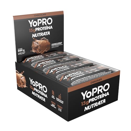 Barra YoPRO Sabor Chocolate - Nutrata Display C/ 12 Barras de 40g