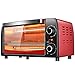Mini piekarnik nablatowy 12L, mały piekarnik domowy, grill i grill z funkcją wielokrotnego gotowania, 1050W/czerwony