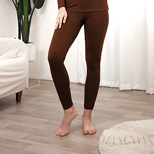Image of MANCYFIT Thermal Leggings for Women Fleece Lined Pants Long Underwear Bottoms