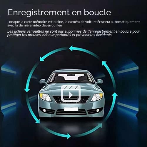 Caméra de Tableau de Bord Double Avant et Arrière, Enregistreur de Conduite de Voiture 3,16 Pouces, Moniteur de Recul Professionnel