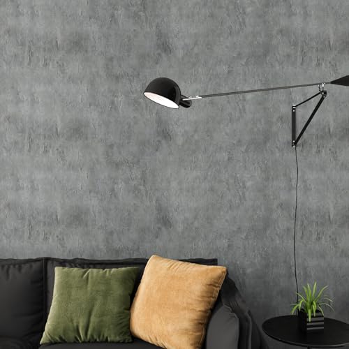 VaryPaper 壁紙 ウォールステッカー 幅40cmx長さ200cm コンクリート調 セメント グレー 灰色 リメイクシート 家具DIY 改装 クローゼット キャビネット テーブル テレビ台 インテリア リフォーム 補修 リビング 防水/防油/汚れ防止