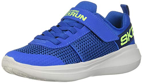 Skechers Boy's Go Run Fast Tharo Trainers, Blue Blue Textile Blue Synthetic Lime Trim Bllm, 1.5 UK