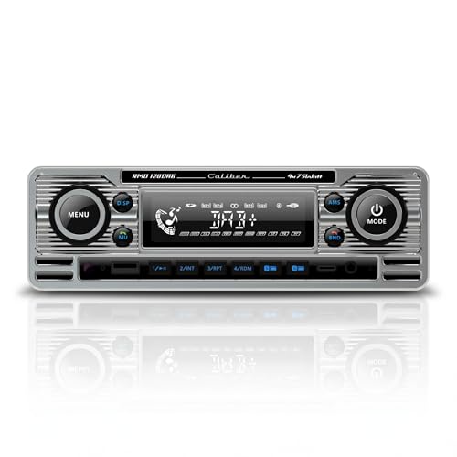 Caliber Retro Autoradio - Auto Radio Bluetooth USB - DAB+ / FM - 1 DIN Radio Auto - Retro Design - Mit Freisprechfunktion und LCD-Anzeige - Chrom