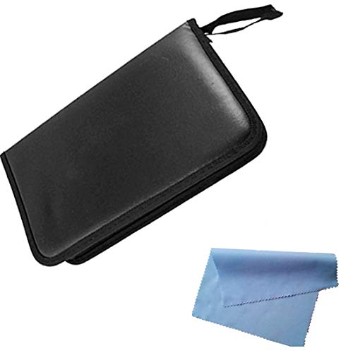 Q4 Cartera De Almacenamiento De CD DVD; Estuche Porta CD Y DVD para 80 Discos. Duradero Organizador De Viajes. Cubierta De Cuero De PU.