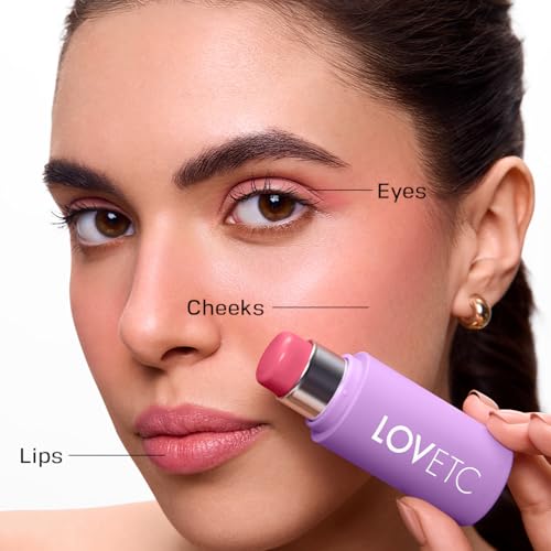 Image of Multi-Purpose Blush Stick | 4-in-1 Makeup | For Lips, Cheeks & Eyes | 12-Hr Longwear | Intense Colour Payoff | With Hyaluronic Acid & Marula Oil | Vegan & Paraben Free Makeup | Bloom | 7.5g