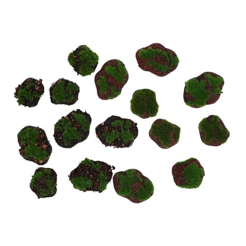 HOMSFOU 16pcs Simulated Moss Stones Faux Moss Decorative Ornaments Plant Wall Materials DIY Garden Decor