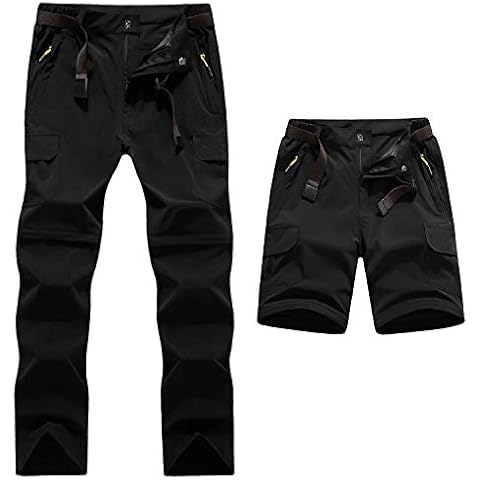 LHHMZ Outdoor Hiking Trousers Mens Convertible Quick Dry Walking Pants Breathable Zip Off Climbing Trousers Cover