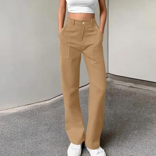Cargo Pants Women High Waist Fitted Baggy Wide Leg Trousers Travel Hiking Pants Cargo Streetwear Loose Casual Jeans2