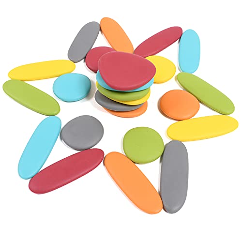 Edxeducation - 13229 Rainbow Pebbles - Junior - Earth Colors - Mini Jar - Ages 18M+ - Sorting And Stacking Stones - Early Math Manipulative For Children - First Counting And Construction Toy #TOP5