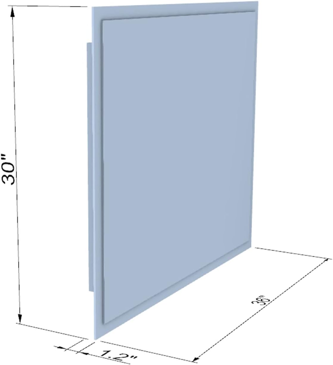 Diagram showing the dimensions of the Livorno LED mirror