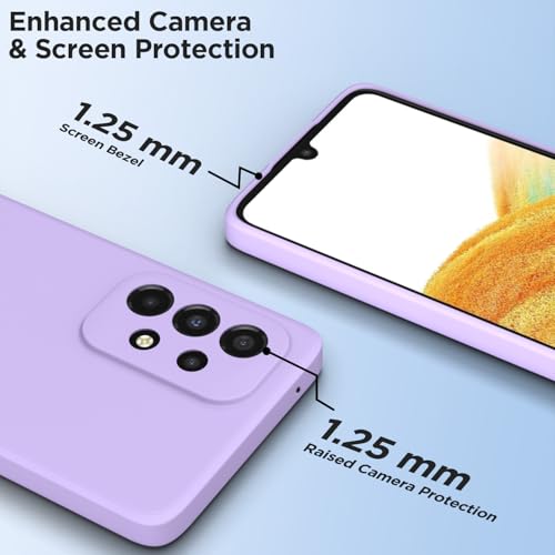 Image of Outlouders Back Cover for Samsung Galaxy A33 5G | Camera Protection | Durable Soft Matte Silicone Bumper Case (Purple)