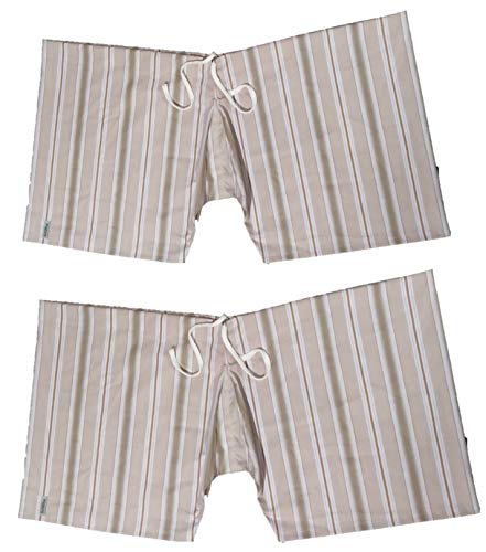 Image of Men's Lattha Traditional Pure Cotton Underwear aka Patta wala Janghiya, Dhari wala / Striped Undergarment, Khadi Latthe Ka Jangia, Nicker,Chaddi; Nade wala kachha with wide Miyani /Asan & Back Pocket & Drawstring /Nada