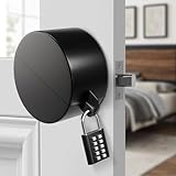 JUGGHOME Door Knob Cover Lock with Combination Padlock, Child Proof Door Knob Covers, Door Knob Lockout Device for Dementia Elderly Safety, Renter Friendly Temporary Bedroom Door Lock (Black)