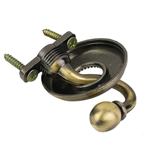 WINOMO 2pcs Vintage Alloy Pommel Curtain Holdbacks Tieback Hooks Door Wall Hat Coat Hangers (Bronze)