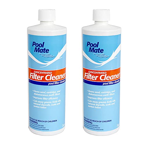 Pool Mate 1-Quart 2-Pack Concentrated Pool Filter Cleaner, Made in USA
