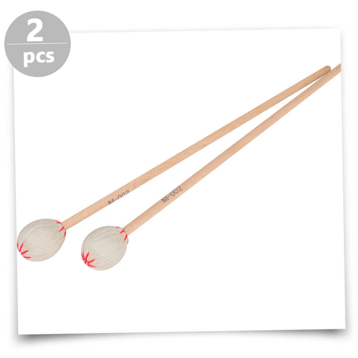 TOYANDONA 2 Stück Professionelle Marimba Hämmer Trommelschlägel aus Robustem Ahornholz mit Langem Griff für Schlaginstrumente