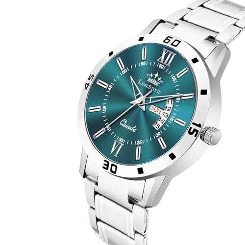 Image of LIMESTONE Day and Date Functioning Steel Strap New Quartz Analog Watch - for Men