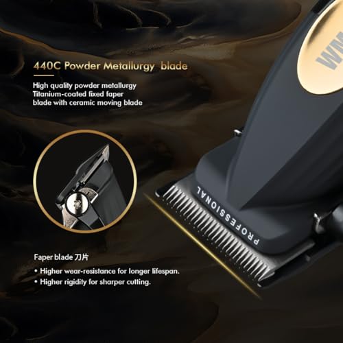 Image of WMARK NG-8038 Ultra-Premium Professional 9000 RPM 2 Speed Hair Clipper Set Zinc Alloy Body Digital Display 6 Guide Comb Taper Lever Cutting Cape Cleaning Brush Hair Brush & Sticker 240 min, Model 23