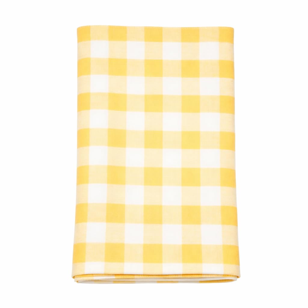 Chemin de table vichy jaune 30x200 cm en coton pour repas de Pâques