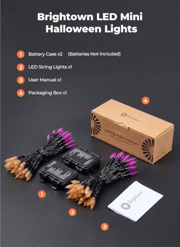 Brightown 2 Pack Halloween Lights Battery Operated, Diamond-Faceted 100LED - image 9