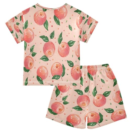 senya Short Sleeve Pajamas Sets Summer Cotton Sleepwear Pink Peach2