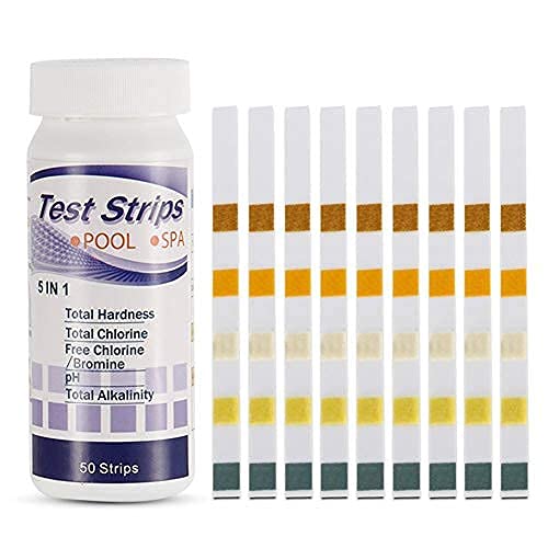 Hot Tub PH Test Strips 50 pcs,5 in 1 Test Strips KitSwimming Pool and Spa Chemicals Test Strips