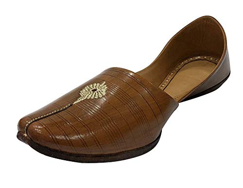Brown Jutti for Men's Mens Brown Mojari Indian Shoes Handmade Shoes Khussa Shoes Ethnic Shoes