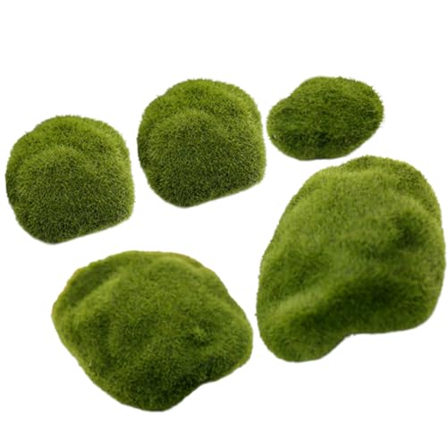 TOKIDNY 5 pièces Pierres de Mousse Artificielles Décoration Jardin Simulation Cailloux Paysage Micro-Paysage DIY Naturel