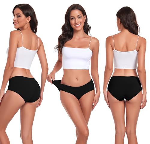 Image of Cotton Hipster Panties for Women Mid Rise Underwear Full Coverage Soft Ladies Underwear Pack