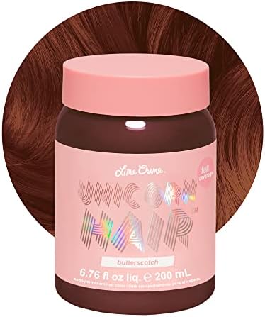 Lime Crime Full Coverage Unicorn Hair Dye, Butterscotch - Damage-Free Semi-Permanent Hair Color Conditions & Moisturizes - Temporary Hair Tint Kit Has A Sugary Citrus Vanilla Scent - Vegan