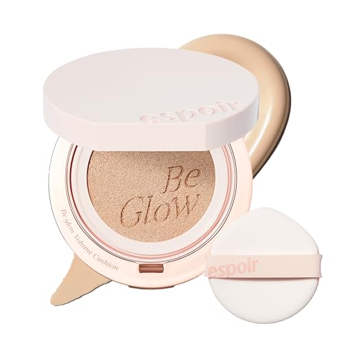 Espoir Be Glow Volume Cushion Foundation #21 Ivory | Dewy & Radiant Finish for Long-Lasting Hydration, Quick and Easy Coverage, Lightweight Formula, Vegan, Korean Makeup, 0.46 oz