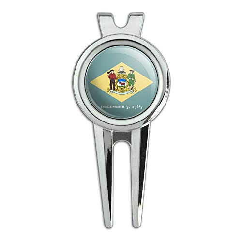 GRAPHICS & MORE Delaware State Flag Golf Divot Repair Tool and Ball Marker