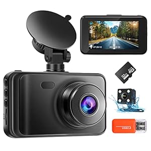 Dash Cam Front and Rear with 32GB SD Card 1080P FHD Dashcam for Car Dual Dashboard Camera with Night Vision,Loop…