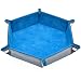 Folding Hexagon Dice Tray Leather and Velvet Dice Holder for DND Dice Game Table Games(Blue)