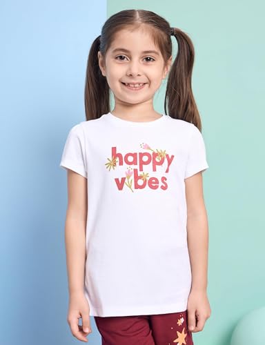 Image of Amazon Brand - Symbol Girls 100% Cotton Graphic Printed Half Sleeves T-Shirt | Age 2-14 Years (Combo Pack of 3 and 5)
