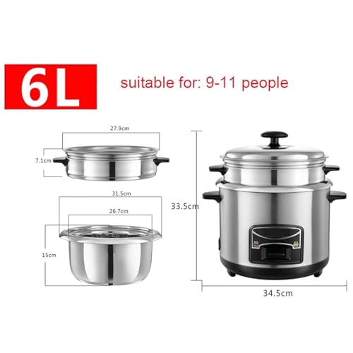 Cuociriso elettrico con funzione vapore, pentola interna in acciaio inox 304, funzione di mantenimento del calore, include accessori per una preparazione versatile dei pasti