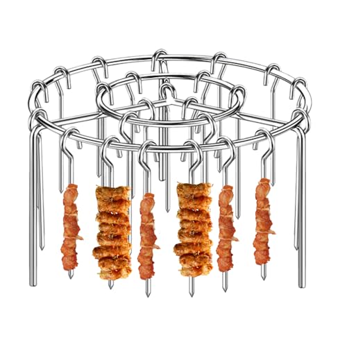 Luftfritteusen-Barbecue-Grill Vertikaler Kebab-Grill | Air Fryer Grillspieße | Edelstahl Senkrechter Grillrost Für Barbecue Für Hähnchen Spieße & Haushaltsküchen-Zubereitung