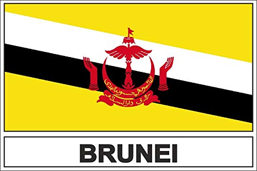 Akachafactory Autocollant Sticker Drapeau BRU Brunei