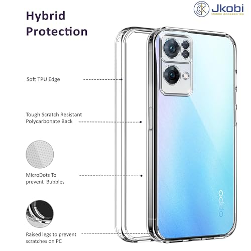 Image of Jkobi Back Case Cover for Oppo Reno7 Pro 5G | Reno 7 Pro 5G (Silicone Clear Shockproof Case | Soft and Flexible)