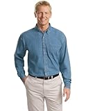 Port Authority Tall Long Sleeve Denim Shirt XLT Faded Blue*