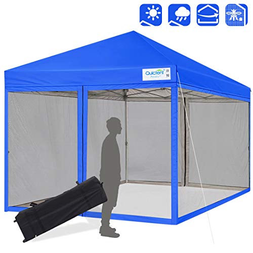 Quictent 10x10 Ez pop up Canopy Tent with Netting Instant Screen House Mesh