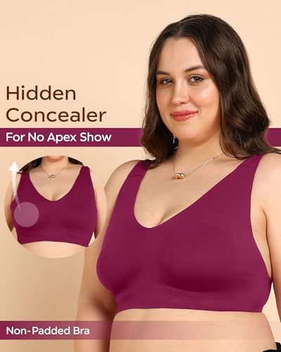 Image of Tweens Cotton Non-Padded Plus-Size Bonded Bra for Women | Full Coverage Broad Straps | Hidden Concealer | Seamless Wire-Free No-Dig Comfort | Breathable Cotton | Elastic-Free No Marks | Pack of 1