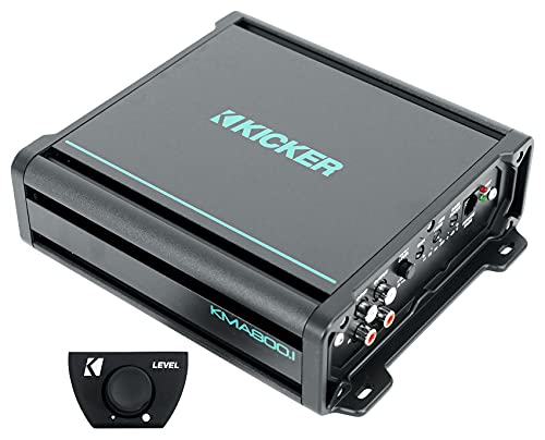 KICKER 48KMA8001 800 Watt 1-Ohm Marine/Boat Mono Amplifier Bundle with KICKER 48KMBLC Wired Bass Level Controller for KMA.1 and KXMA.5 Amps